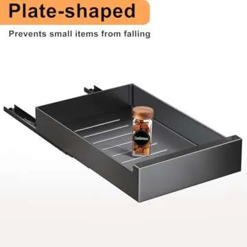 Pull out Cabinet Organizer, 21"Deep, Slide out Drawers for Kitchen Cabinets, Under Sink Pull-Out Home Organizers with Adhesive Nano Film Fixed, Sliding Cabinet for Bathroom, Pantry Storage Shelves