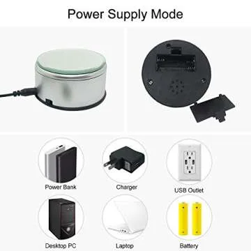 ORMENT LED LIGHTING Display Turner for Epoxy Glitter Tumblers, 360 Degree Rotating Display Stand Turntable Automatic Revolving Platform Perfect for Displaying Glitter Cups