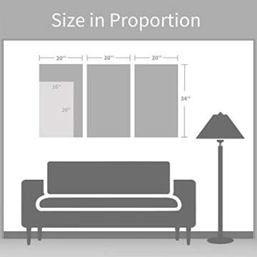 ARTISTIC PATH Ocean Abstract Art Picture Painting: Crashing Waves Gold Foil Artwork on Canvas Decor Set (Overall 60" W x 34" H,Multi-Sized)