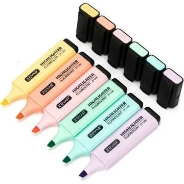 ZEYAR Pastel Highlighter Set - 6 Quick-Dry Markers