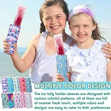 10 Pcs Freezer Pop Sleeve Insulator ice lolly Sleeve Neoprene ice lolly Holders for Kids Washable ice lolly Sleeve Reusable ice lolly Bags for Kitchen Home Party Supplies