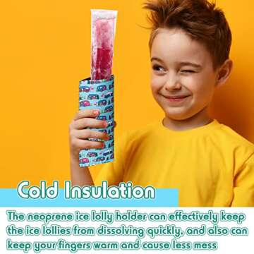 10 Pcs Freezer Pop Sleeve Insulator ice lolly Sleeve Neoprene ice lolly Holders for Kids Washable ice lolly Sleeve Reusable ice lolly Bags for Kitchen Home Party Supplies