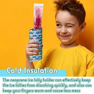10 Pcs Freezer Pop Sleeve Insulator ice lolly Sleeve Neoprene ice lolly Holders for Kids Washable ice lolly Sleeve Reusable ice lolly Bags for Kitchen Home Party Supplies