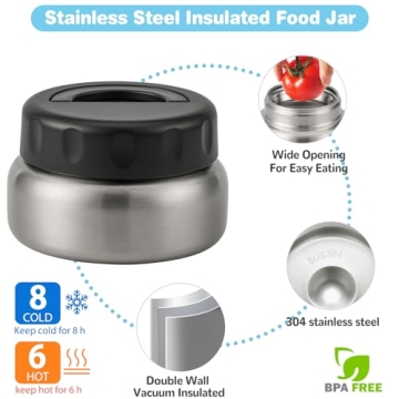 Bento Lunch Box Set with Insulated Thermo for Kids