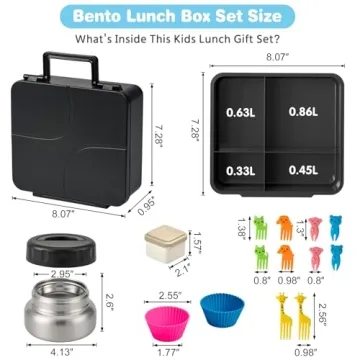 Bento Lunch Box Set with Insulated Thermo for Kids
