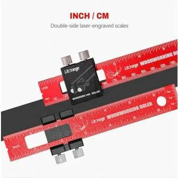 LitOrange 3 Pcs Woodworking Ruler Set - Precision Aluminum Rulers in 6, 8, 12 Inch