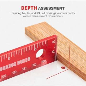 LitOrange 3 Pcs Woodworking Ruler Set - Durable and Precise