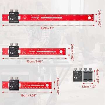 LitOrange 3 Pcs Woodworking Ruler Set - Durable and Precise