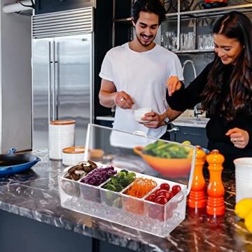 IVYHOME Ice Chilled Condiment Server 5 Compartment Caddy