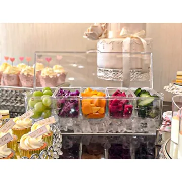 IVYHOME Ice Chilled Condiment Server 5 Compartment Caddy