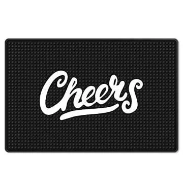 Cheers Countertop Bar Mat - Durable, Spill-Proof Non-Slip Rubber Mat for Home Bars