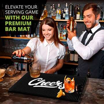 Cheers Countertop Bar Mat - Stylish Non-Slip Rubber Mat