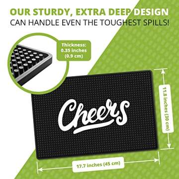 Cheers Countertop Bar Mat - Stylish Non-Slip Rubber Mat