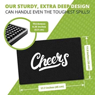 Cheers Countertop Bar Mat - Stylish Non-Slip Rubber Mat