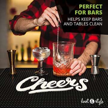 Cheers Countertop Bar Mat - Stylish Non-Slip Rubber Mat