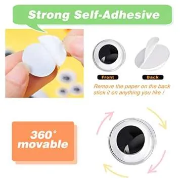 TOAOB 100pcs Googly Wiggle Eyes for Crafts and Decoration