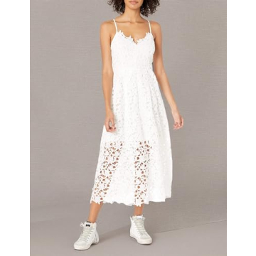 ASTR the label Women's Sleeveless Lace Fit & Flare Midi Dress