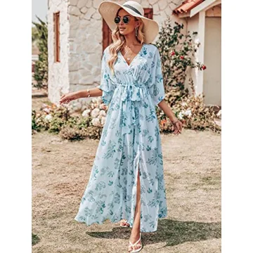 Boho Floral Maxi Dress for Summer Weddings and Vacations