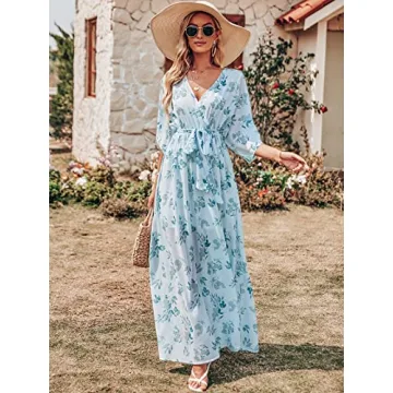 Boho Floral Maxi Dress for Summer Weddings and Vacations