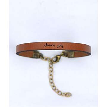 Inspirational Leather Bracelet for Women - Choose Joy