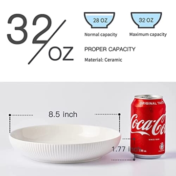 Getstar Large Pasta Bowls Set of 6 - Stylish & Safe