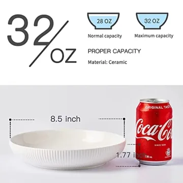 Getstar Large Pasta Bowls Set of 6 - Stylish & Safe