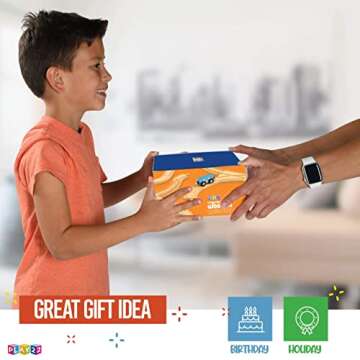 Play22 Wooden Train Tracks - 52 PCS + 2 Bonus Car Toy Trains - for Kids is Compatible with Thomas Wooden Railway Systems and All Major Brands - Original