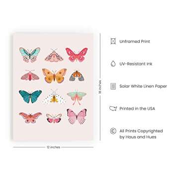 Vintage Butterfly Wall Art Prints for Home Decor