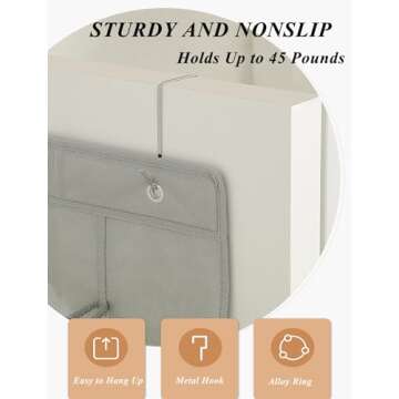 Over The Door Shoe Organizer - 28 Pocket Shoe Rack for Closet, Hanging Door Organizer, Over the Door Hanger, Behind Door Storage, Shoe Holder for Back of Door, Hidden Shoe Storage, Space Saving, Gray