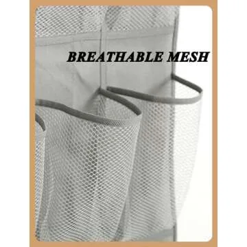 Over The Door Shoe Organizer - 28 Pocket Shoe Rack for Closet, Hanging Door Organizer, Over the Door Hanger, Behind Door Storage, Shoe Holder for Back of Door, Hidden Shoe Storage, Space Saving, Gray