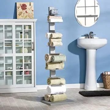 SEI Furniture 11-shelf Metal Spine Book Tower for Modern Homes
