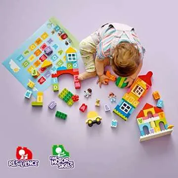 LEGO DUPLO Classic Alphabet Town 10935, Educational Early Learning Toys for Babies & Toddlers Ages +18 Months, Learn Colors, Letters and Shapes with Large Bricks