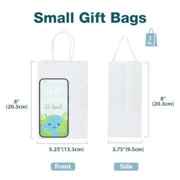 Mesha Gift Paper Bags - Eco-Friendly 20Pcs for All Occasions - 5.25x3.75x8”