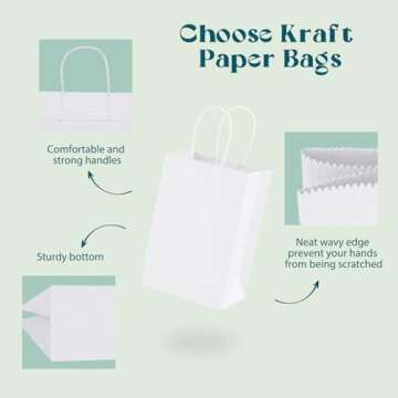 Mesha Gift Paper Bags Eco-Friendly 20Pcs for All Occasions