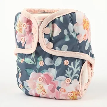 One Size Cloth Diaper Cover with Double Gusset Rose
