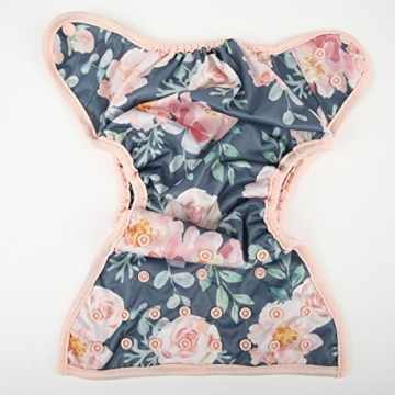 One Size Cloth Diaper Cover with Double Gusset Rose