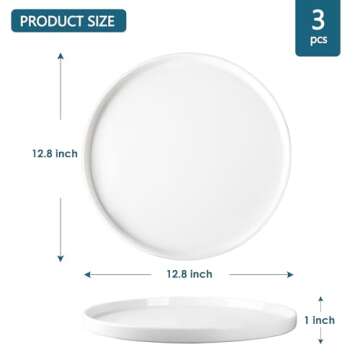 12.8" Ceramic Serving Trays and Platters, 3 Packs Round Serving Platters, Platters for Serving Food,...