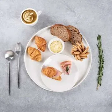 12.8" Ceramic Serving Trays and Platters, 3 Packs Round Serving Platters, Platters for Serving Food, Appetizer, Charcuterie, Snack, Dessert, Serving Dishes, Serving Trays for Entertaining, White