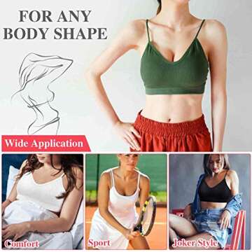 PAXCOO Bras for Women Pack of 6, Bralettes for Women Padded, Sports Bras for Women, M-L