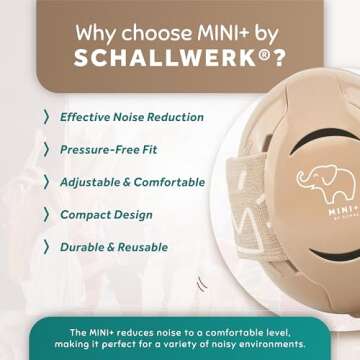 Schallwerk ® Mini+ Baby Ear Muffs (Coffee Brown) – Noise Protection for Babies, Infants, Toddlers, and Newborns – Kids Noise Cancelling Headphones