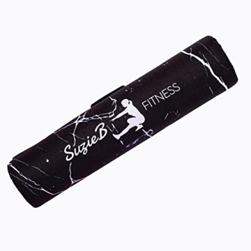 SuzieB Fitness Protective Bar Pad for Squats, Lunges, Weightlifting, Hip Thrusts and More (Black Mar...