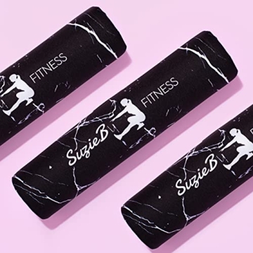 SuzieB Fitness Black Marble Bar Pad for Weightlifting