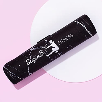 SuzieB Fitness Black Marble Bar Pad for Weightlifting