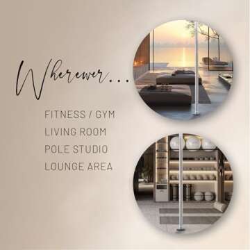 LUPIT POLE Classic G2 Standard Lock Chrome - Home Dancing Pole, 45 mm, Spinning and Static Mode, Easy Installation, No Drilling