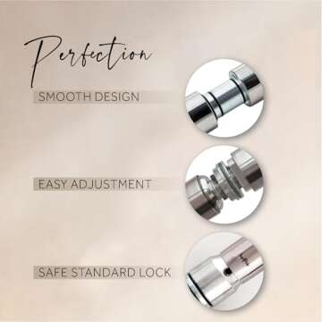 LUPIT POLE Classic G2 Standard Lock Chrome - Home Dancing Pole, 45 mm, Spinning and Static Mode, Easy Installation, No Drilling