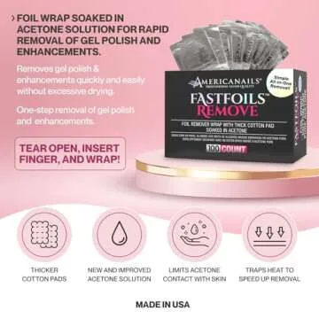 Americanails FastFoils 100 ct Gel Nail Polish Remover Wraps