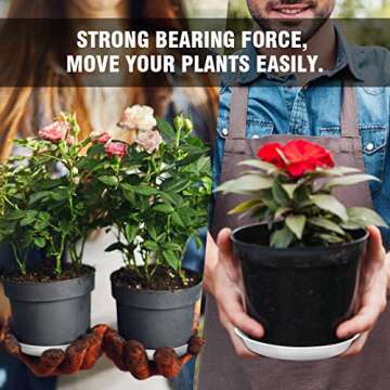 UPMCT 6 Pack Plant Saucer, 4 6 8 10 12 Inch Durable Plant Tray Flower Pot Saucer Round Pallets for Indoors and Outdoor, Plant Container Accessories (6 Inch, White)