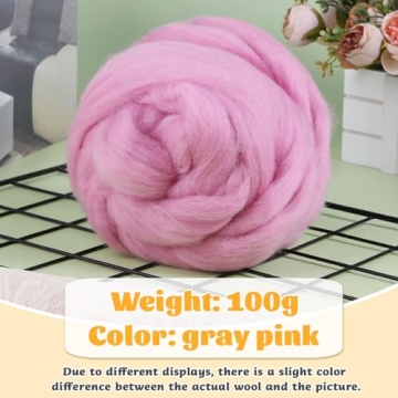 3.53oz Wool Roving Yarn for Needle Felting and Spinning