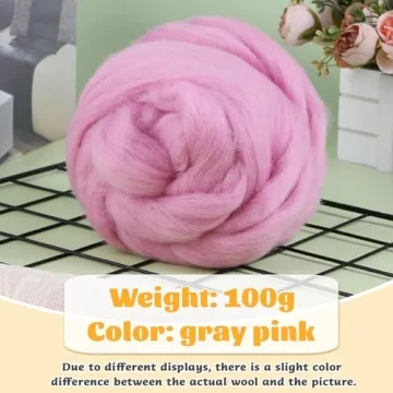 3.53oz Wool Roving Yarn for Needle Felting and Spinning