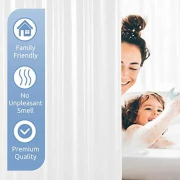 downluxe Set of 2 Waterproof White Shower Curtain Liner - PEVA Lightweight Plastic Shower Liner with 3 Magnets, Shower Curtains for Bathroom, 72" x 72", White